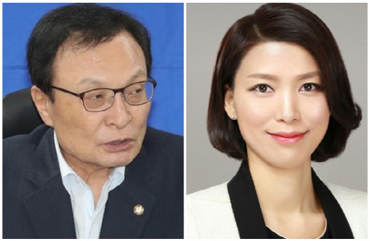 이해찬(왼쪽) 더불어민주당 전 대표와 김정화 전 민생당 대표. <연합뉴스>